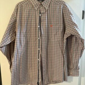 Ariat Orange/black Men's Checkered Shirt